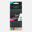 FABER-CASTELL Black Edition Color Pencil Neon & Pastel Set x 12