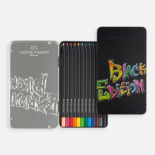 FABER-CASTELL Black Edition Color Pencil Tin Set x 12