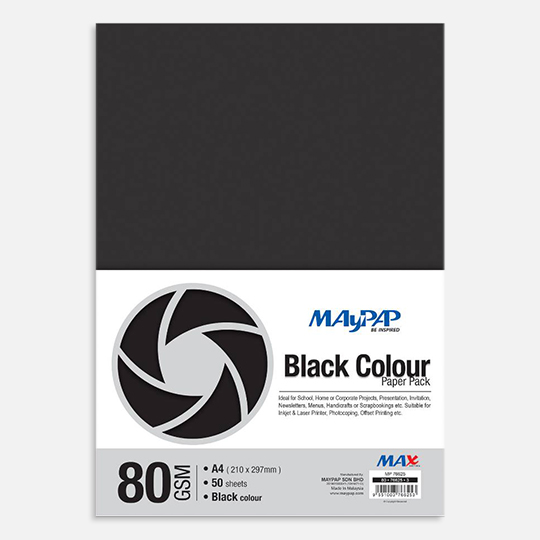 MAYART Black Paper 80gsm A4 x 50