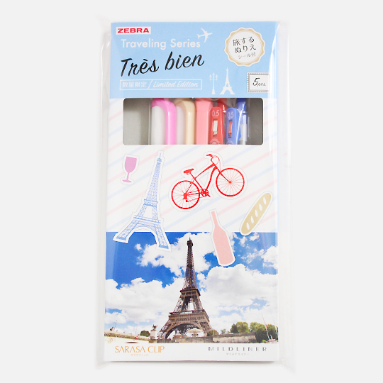 ZEBRA Sarasa Mildliner Travel Series The Eiffel Tower Set x 5
