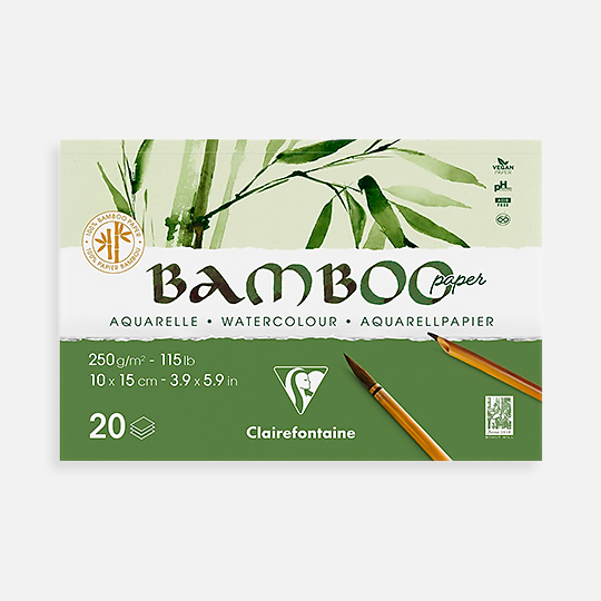 CLAIREFONTAINE Bamboo Mixed Media Paper Pad 250gsm 10cm x 15cm x 20