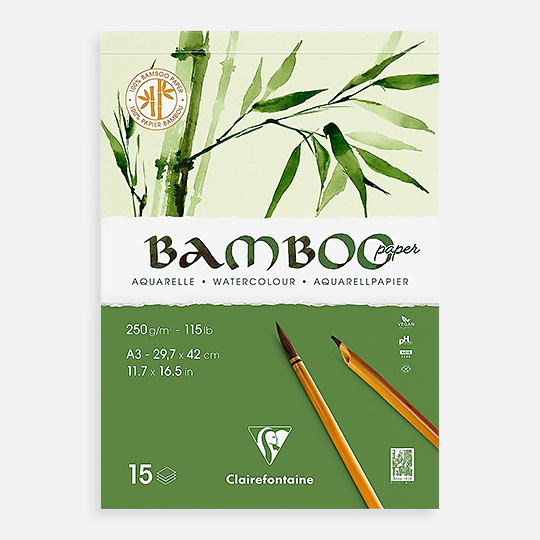 CLAIREFONTAINE Bamboo Mixed Media Paper Pad 250gsm A3 x 20