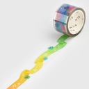 BGM Clear Washi Tape 20mm Rainbow Lace