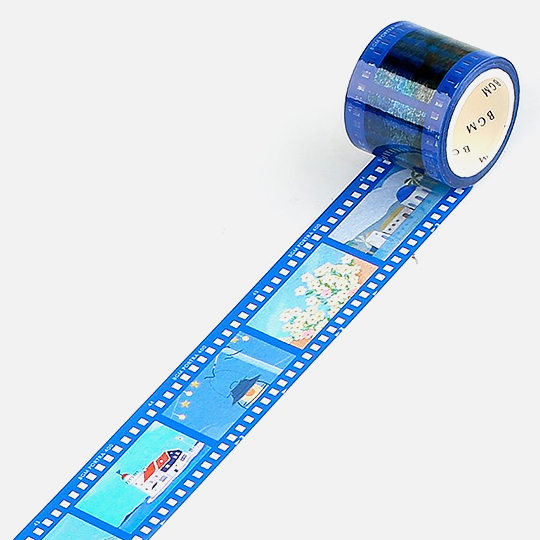 BGM Clear Washi Tape 30mm Blue Flim