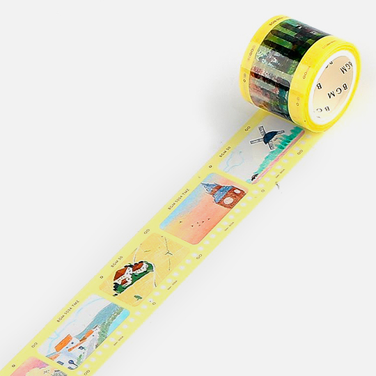 BGM Clear Washi Tape 30mm Yellow Flim