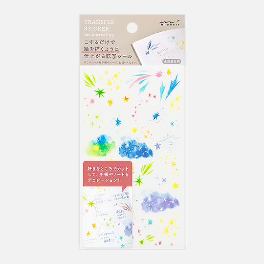 MIDORI Transfer Sticker 2635  Watercolor Starry Sky
