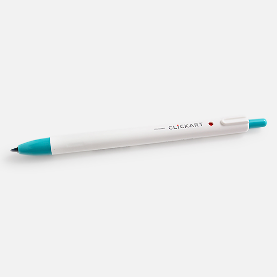ZEBRA Clickart Retractable Marker Blue Green