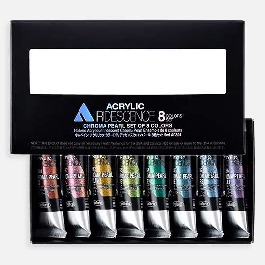 HOLBEIN Iridescence Acrylic Paint 5ml Pearl Set x 8