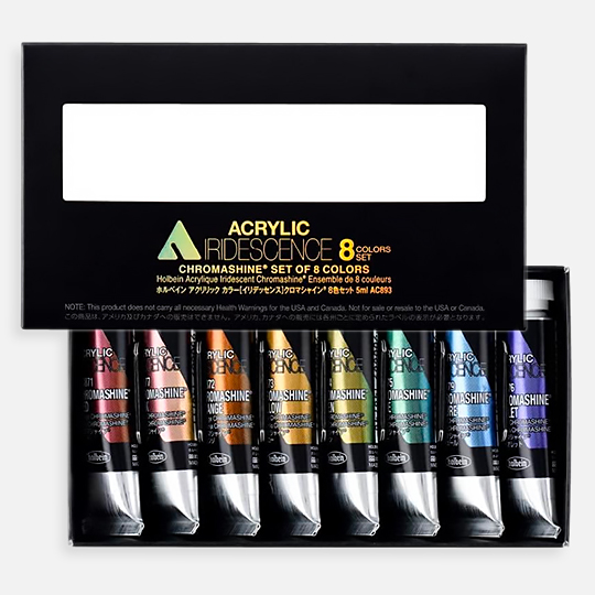 HOLBEIN Iridescence Acrylic Paint 5ml Shine Set x 8