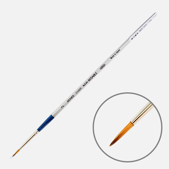 HOLBEIN 3100R Resable Synthetic Squirrel Round Brush 2