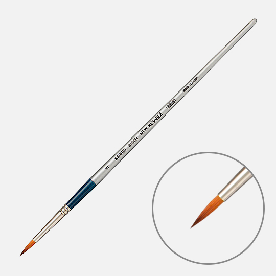 HOLBEIN 3100R Resable Synthetic Squirrel Round Brush 4