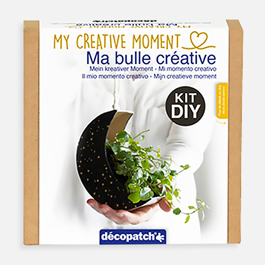 DECOPATCH My Creative Moment Paper Mache Moon Planter DIY Kit