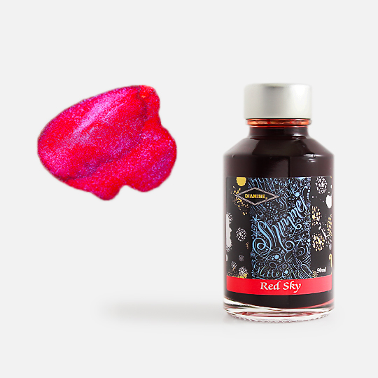 DIAMINE Shimmering Fountain Pen Ink 50ml Red Sky