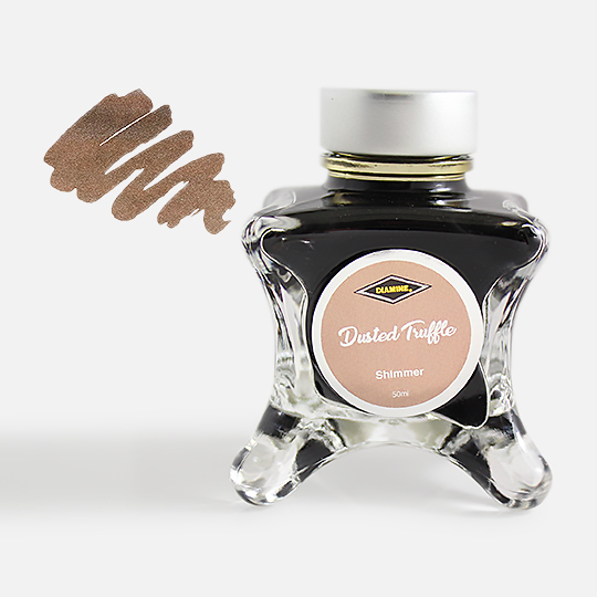 DIAMINE Inkvent Green Shimmer Fountain Pen Ink 50ml Dusted Truffle