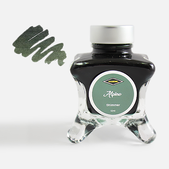 DIAMINE Inkvent Green Shimmer Fountain Pen Ink 50ml Alpine
