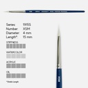 SILVER Bristlon Stiff Synthetic Point Triangle Brush XSM