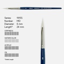 SILVER Bristlon Stiff Synthetic Point Triangle Brush MD