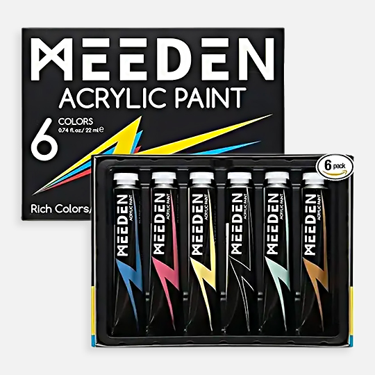 MEEDEN Acrylic Paint 22ml Gleaming Iridescent Set x 6