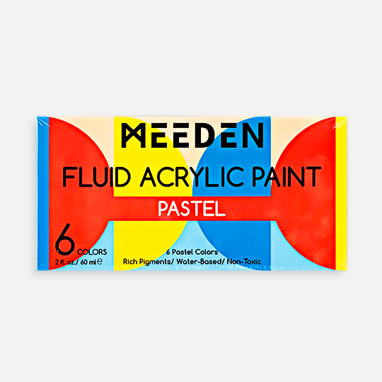 MEEDEN Fluid Acrylic Paint 60ml Pastel Set x 6