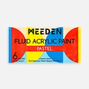 MEEDEN Fluid Acrylic Paint 60ml Pastel Set x 6
