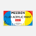 MEEDEN Fluid Acrylic Paint 60ml Basic Set x 6