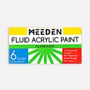 MEEDEN Fluid Acrylic Paint 60ml Fluorescent Set x 6