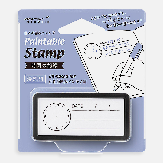 MIDORI Paintable Stamp Pre-Inked Half Size Keep Track Of Time