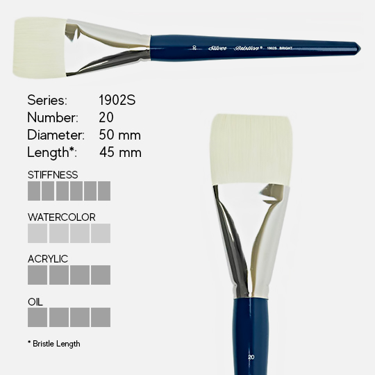 SILVER Bristlon Stiff Synthetic Bright Brush 20