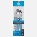 PEBEO Artist Synthetic Squirrel Watercolor Brush Flat & Round Set x 8