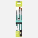 PEBEO Artist & Hobby Synthetic Golden Taklon Filbert Brush Set x 4