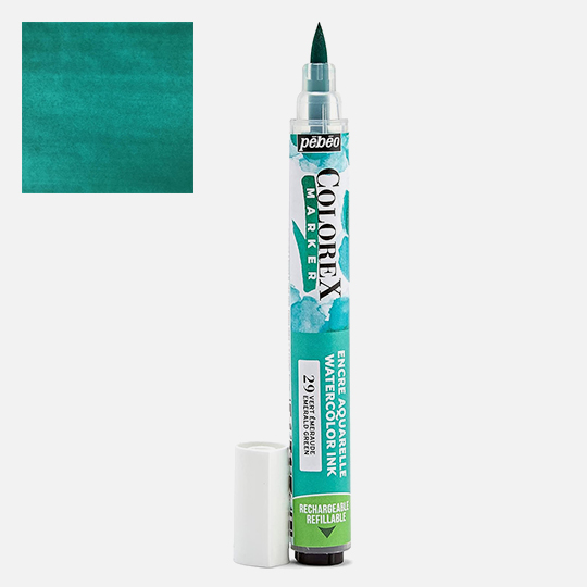 PEBEO Colorex Watercolor Brush Marker 1mm Emerald Green