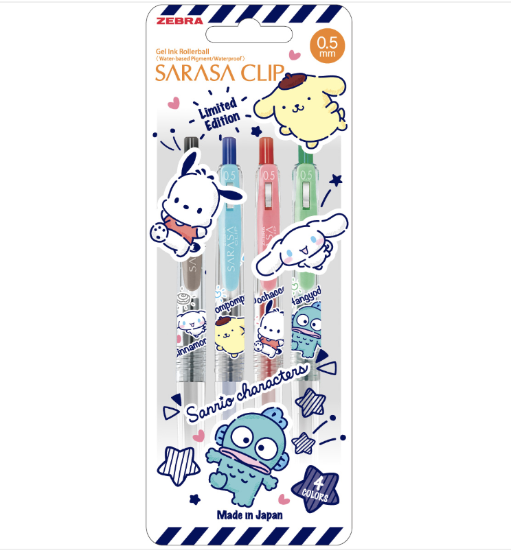 ZEBRA Sarasa Clip 0.5 Sanrio Balancing 4 Colours Set