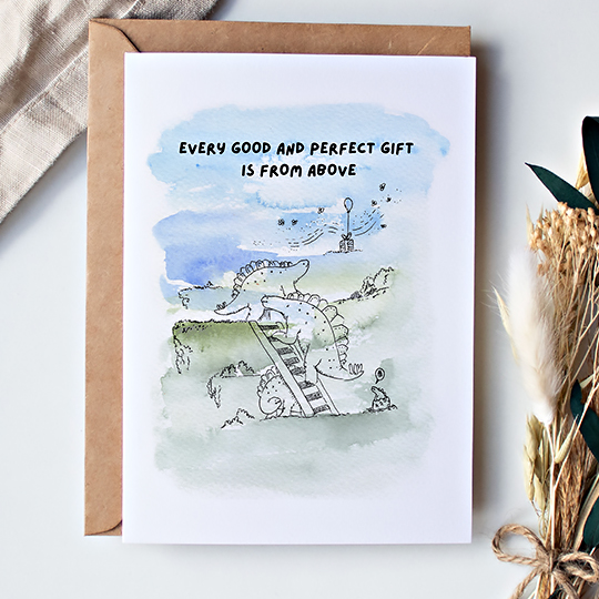 CHEZHEMDI Dino Postcard - Every Good & Perfect Gift A6