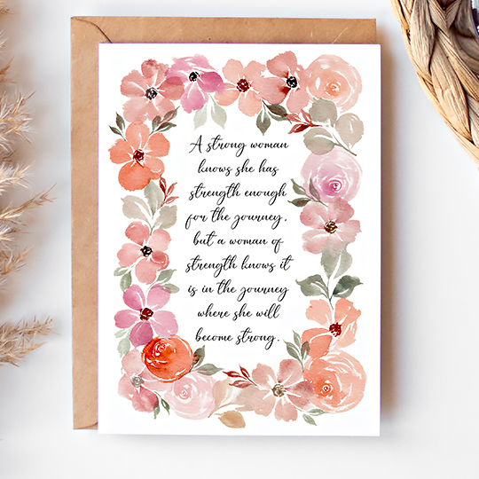CHEZHEMDI Floral Postcard - A Strong Woman A6