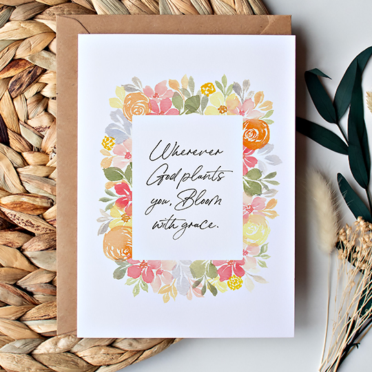 CHEZHEMDI Floral Postcard - Bloom With Grace A6
