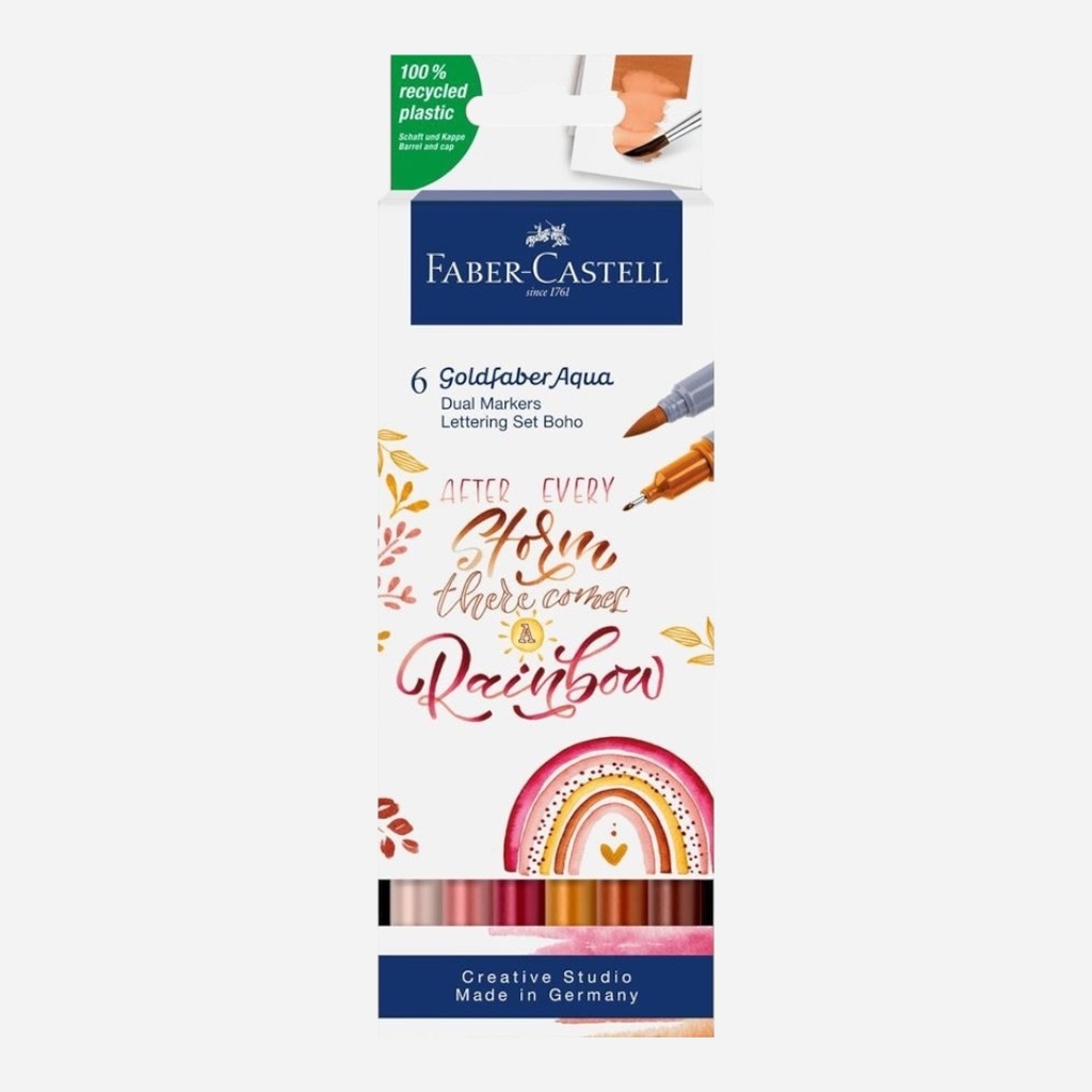 FABER-CASTELL Goldfaber Aqua Dual Marker Boho Lettering Set x 6