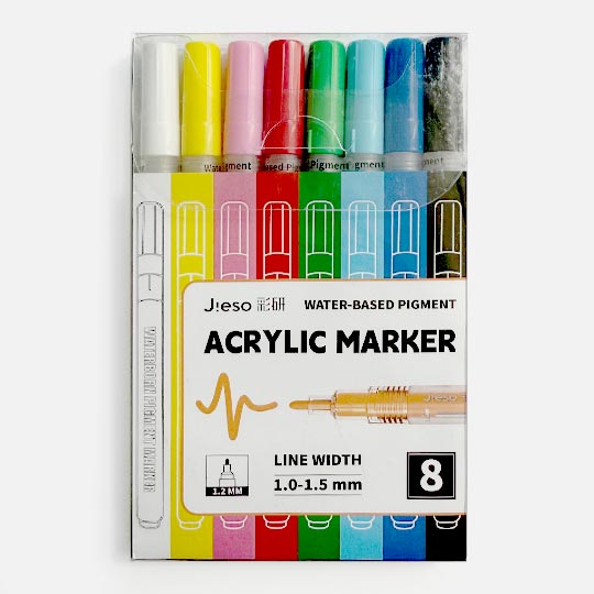 OVJ Jieso Acrylic Paint Marker 1.2mm Set x 8
