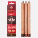 KOH-I-NOOR Gioconda Soft Pastel Pencil Drawing Art Brown Set x 6
