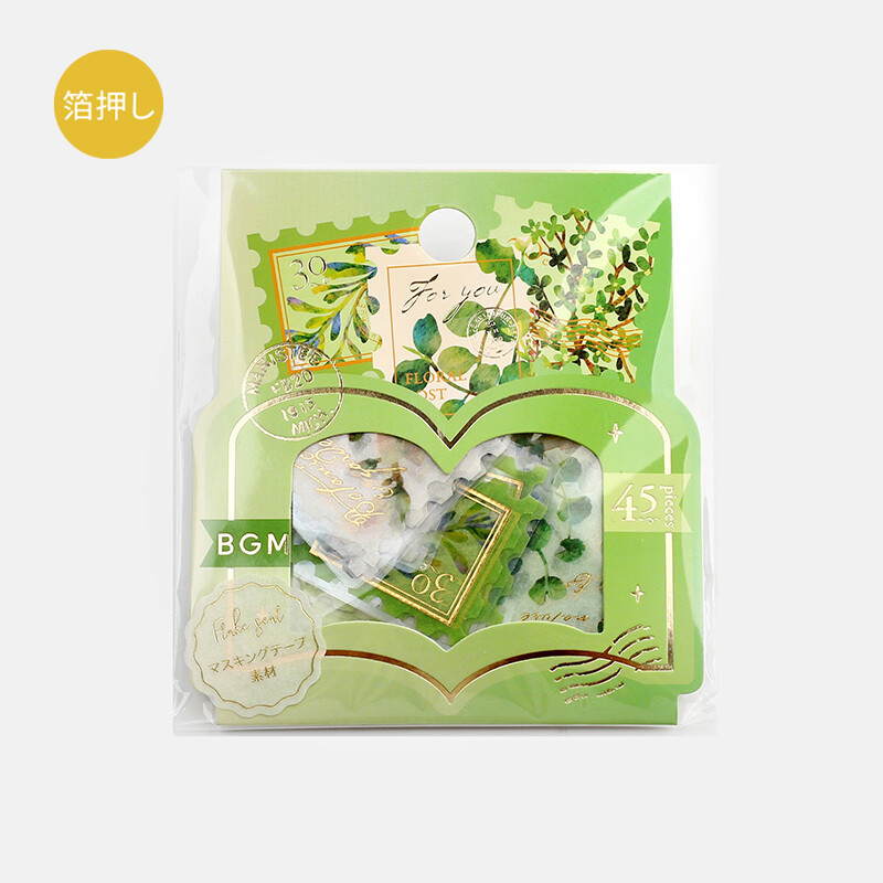 BGM Deco Sticker Floral Post Green