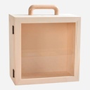 OVJ Diorama Pine Wood Box With Hinged Cover 12cm x 18cm x 18cm