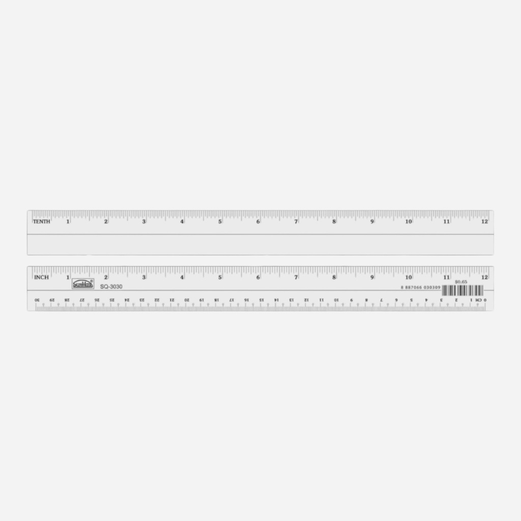 SUREMARK Plastic Ruler 12” / 30cm