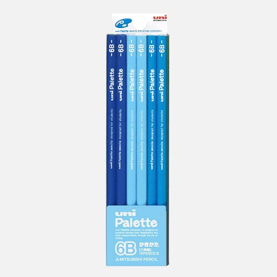 MITSUBISHI Uni Pastel Blue Graphite Pencil 6B x 12