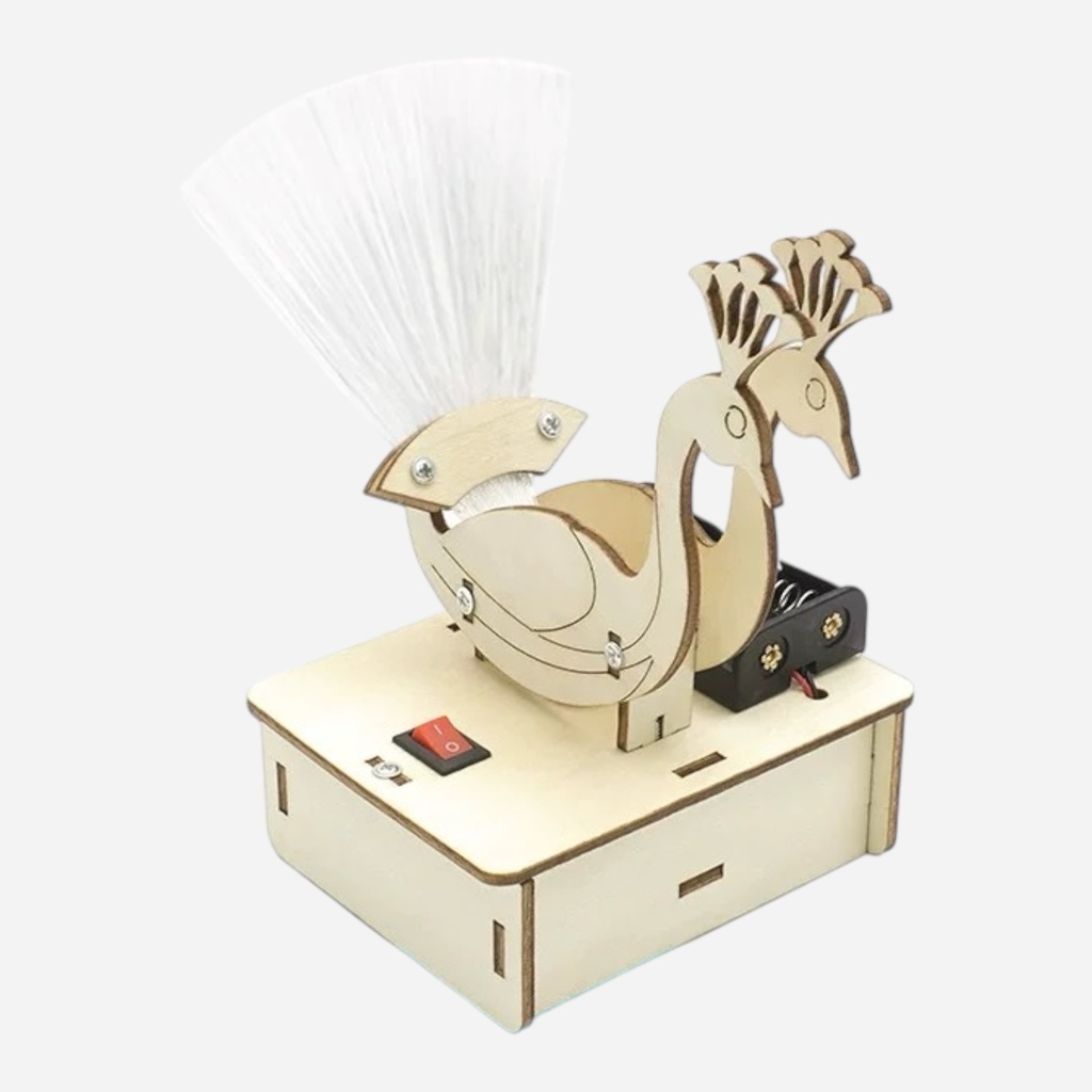 OVJ STEM Building Kit - Electric Fibre Optic Peacock Lamp (Assembly Required)