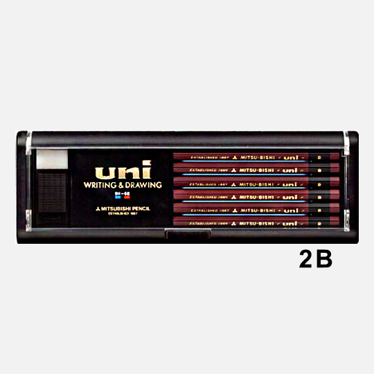 MITSUBISHI Uni Graphite Pencil 2B x 12