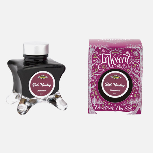 DIAMINE Inkvent Purple Chameleon Fountain Pen Ink 50ml Bah Humbug