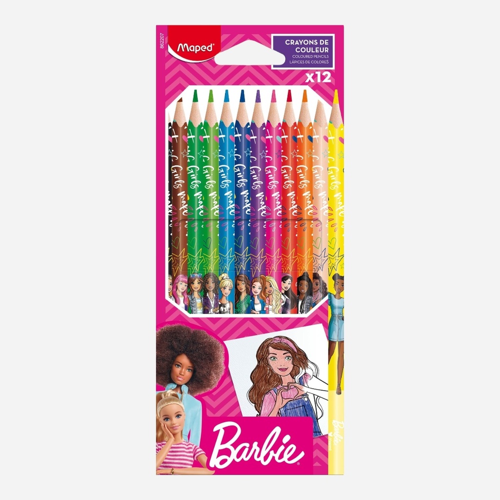 MAPED Barbie Color Pencil Set x 12