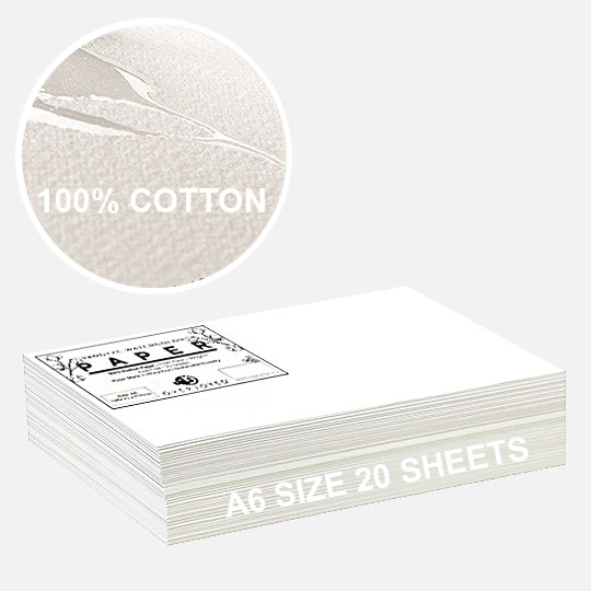 OVJ Yangtze 100% Cotton Watercolor Paper Cold Press 300gsm A6 x 30