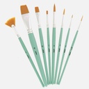 PEBEO Yellow Polyamide Brush Fan, Flat & Round Set x 8