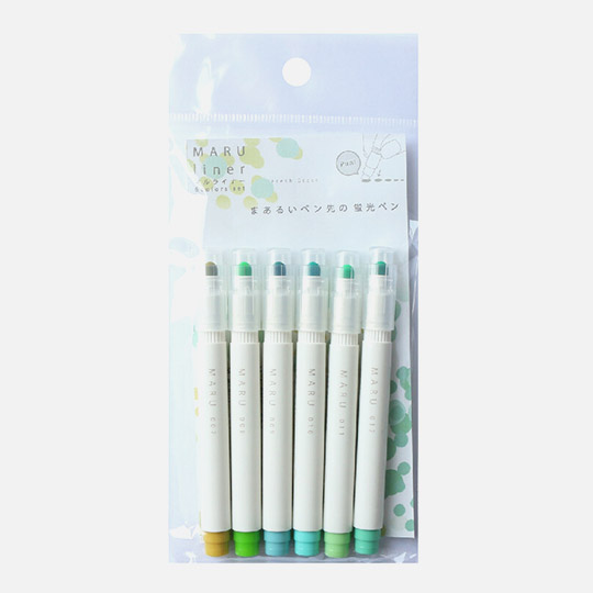 KOBARU Maru Liner Marker Fresh Green Set x 6