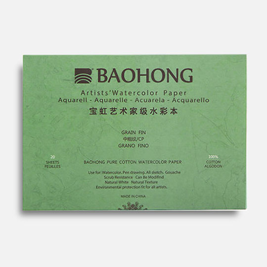 BAOHONG Artist 100% Cotton Watercolor Paper Pad Cold Press 300gsm 31cm x 41cm x 20